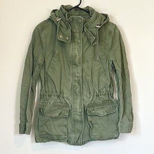 Forever 21 Adjustable Army Khaki Green Jacket - Size: Small